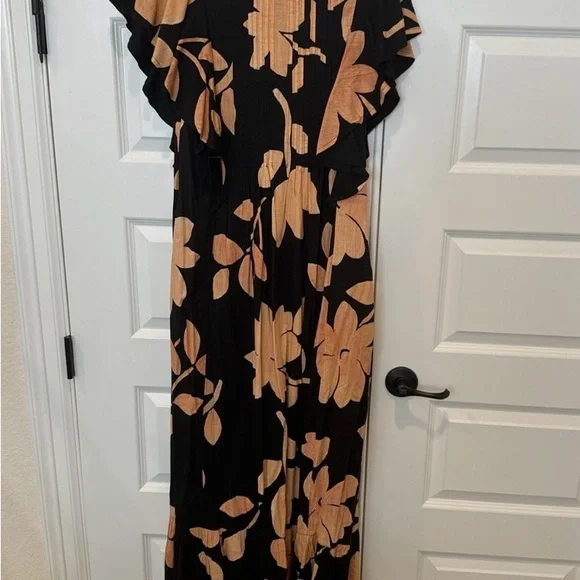 Maeve by Anthropology Floral Black and Pink Maxi Dress - Picture 2 of 7